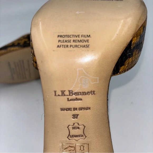 New! LK Bennett Xandra snakeskin-print leather ankle strap courts heels - Picture 7 of 7